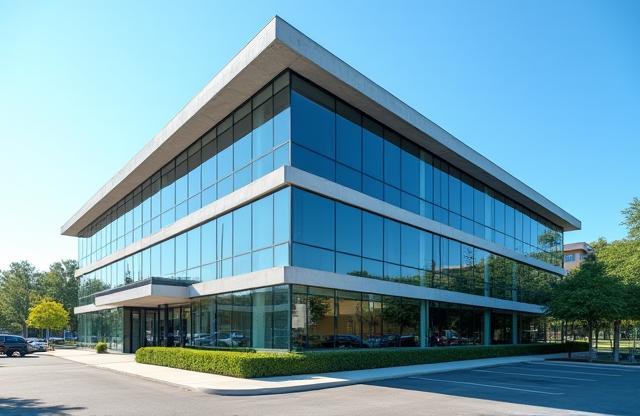 Exterior view of a modern office building